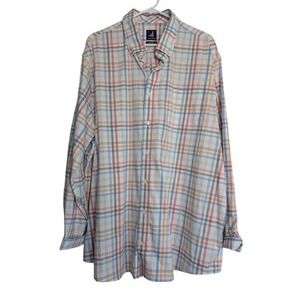 Johnnie-O Mens Button Down Shirt‎ XXLarge Multicolor Plaid Prep-Formance Bamboo